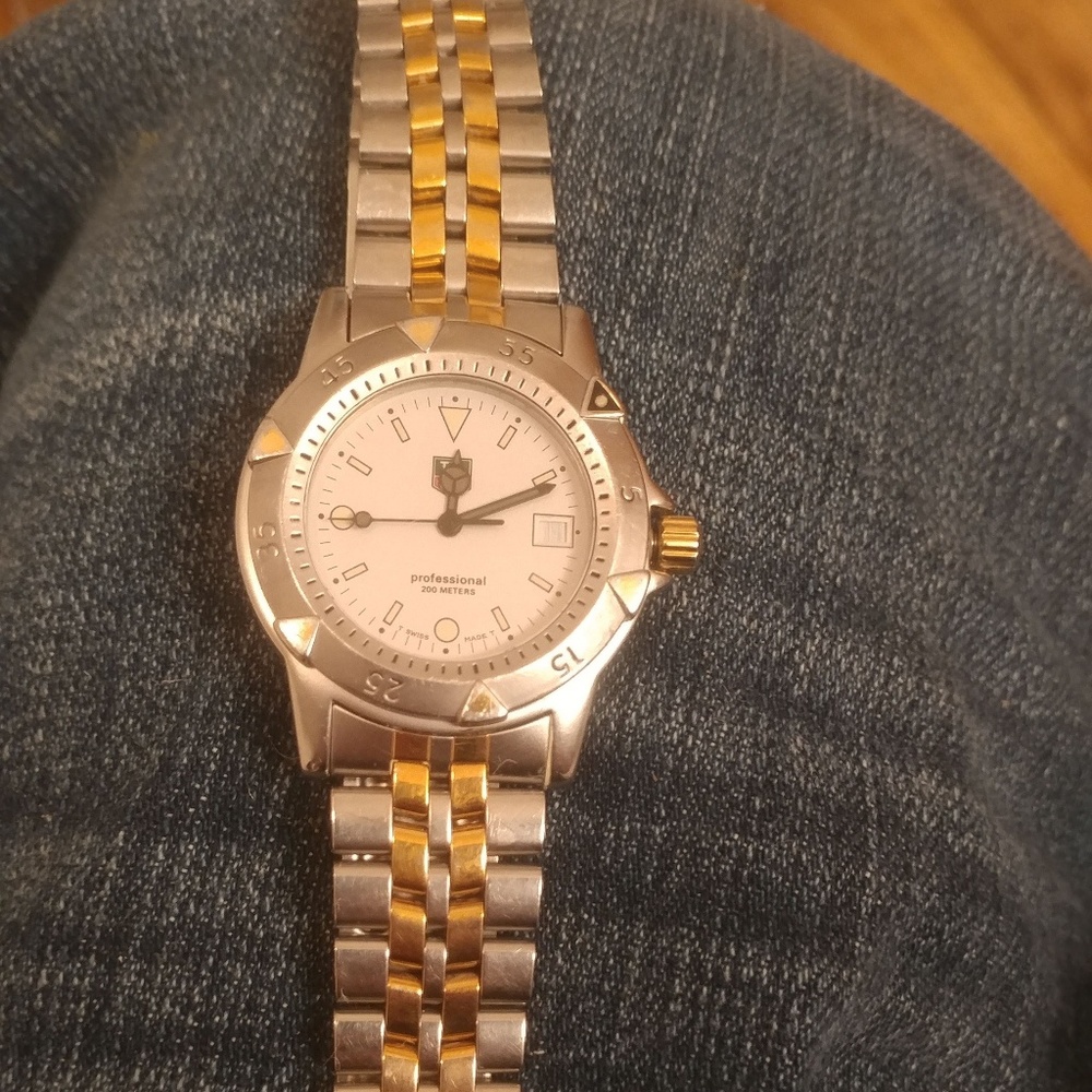 Mens Tag Heuer WD 1221-K-20 Two Tone Stainless Ste